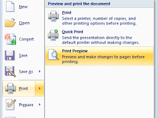 set your presentation to print 4 handouts